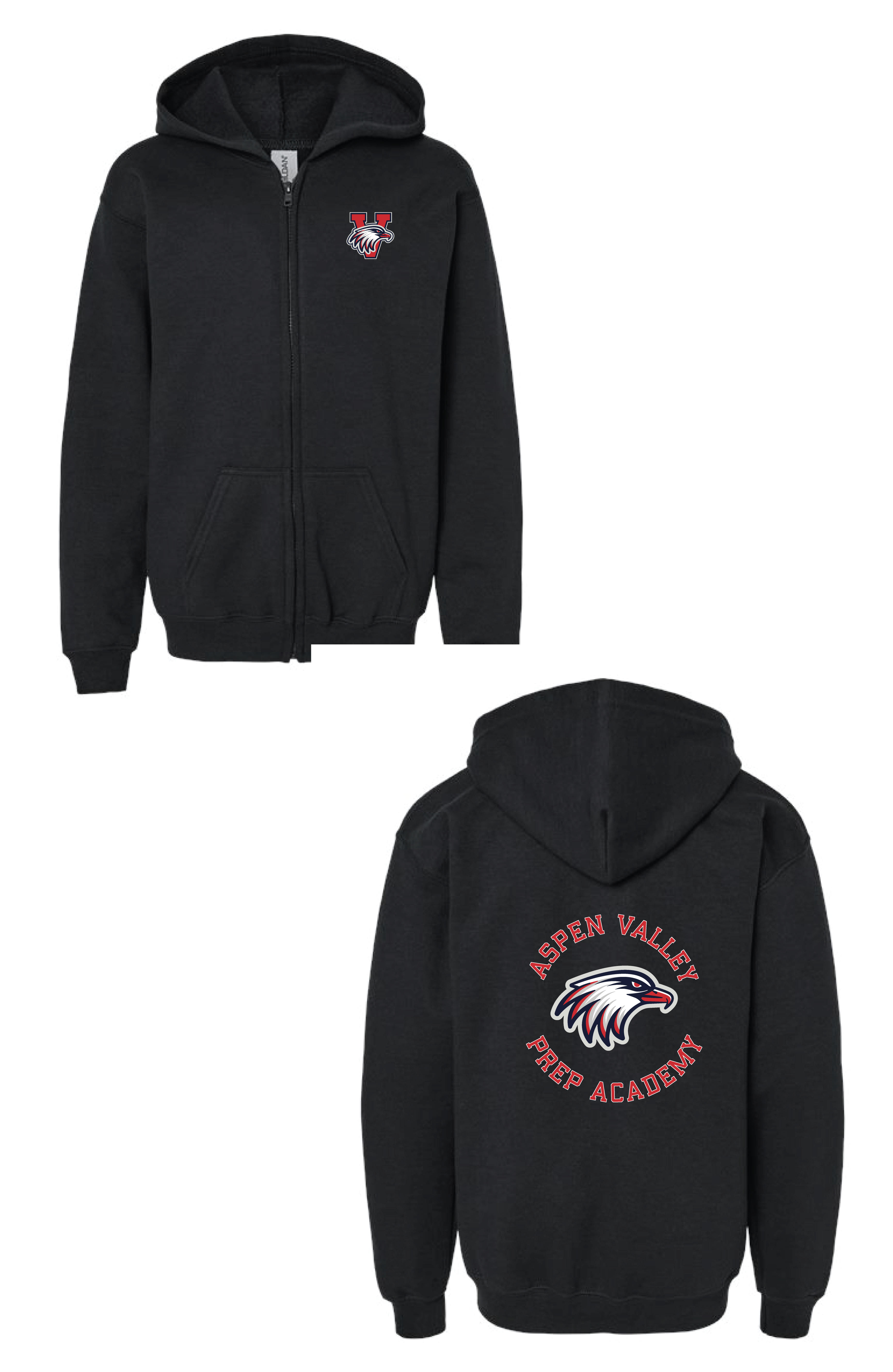 Full Zip Up Youth Hoodie