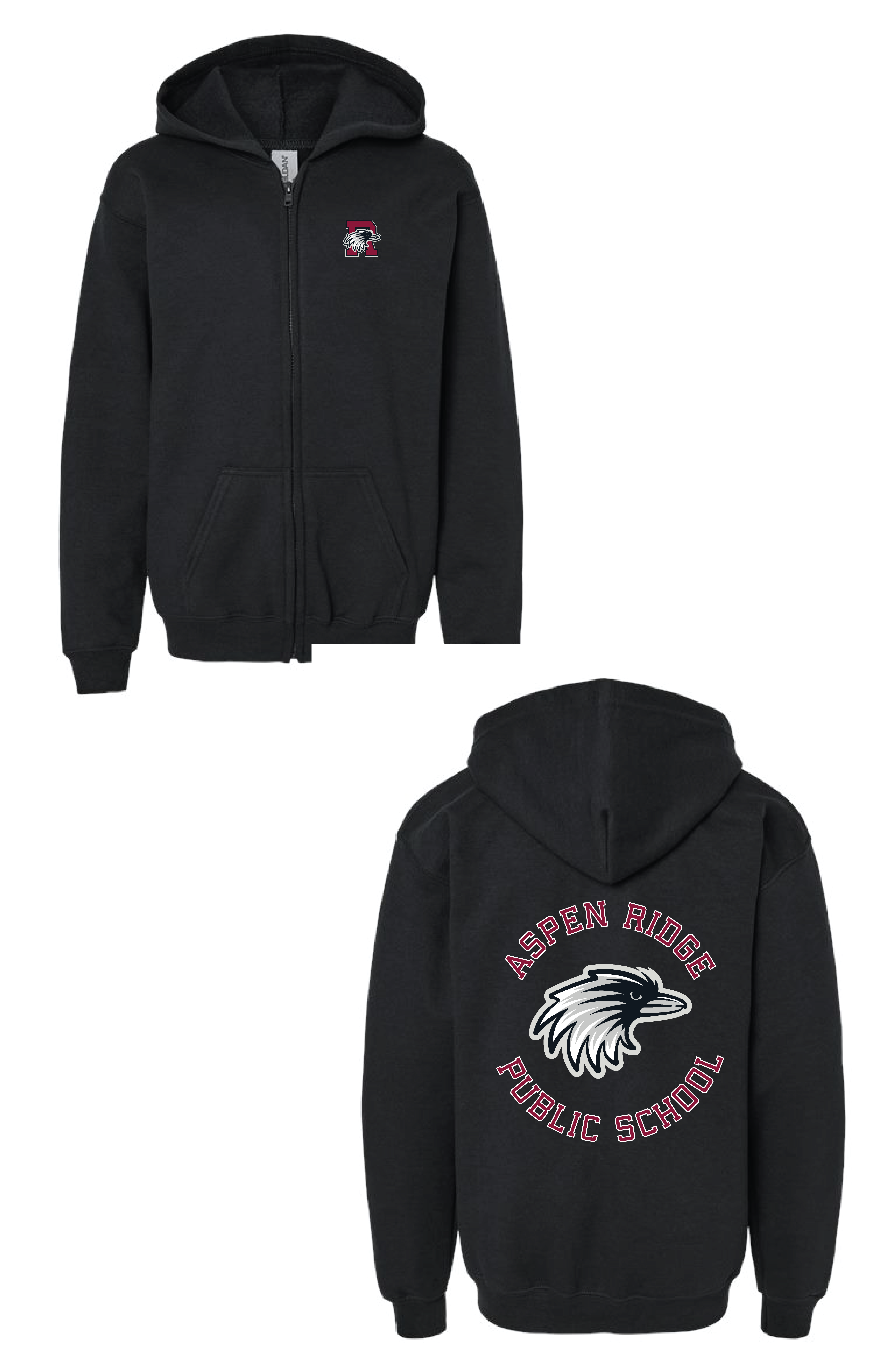 Full Zip Up Youth Hoodie