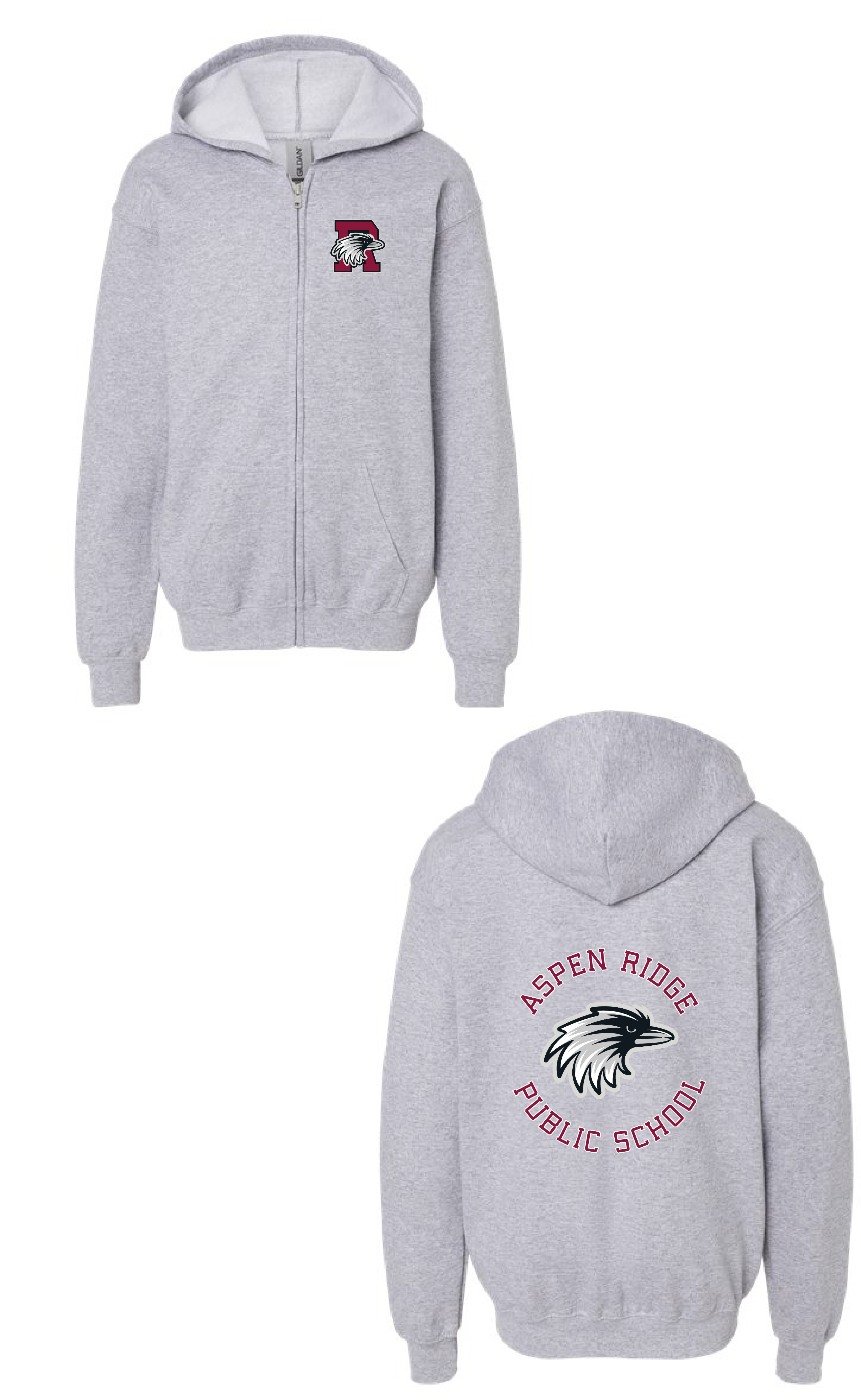 Full Zip Up Youth Hoodie