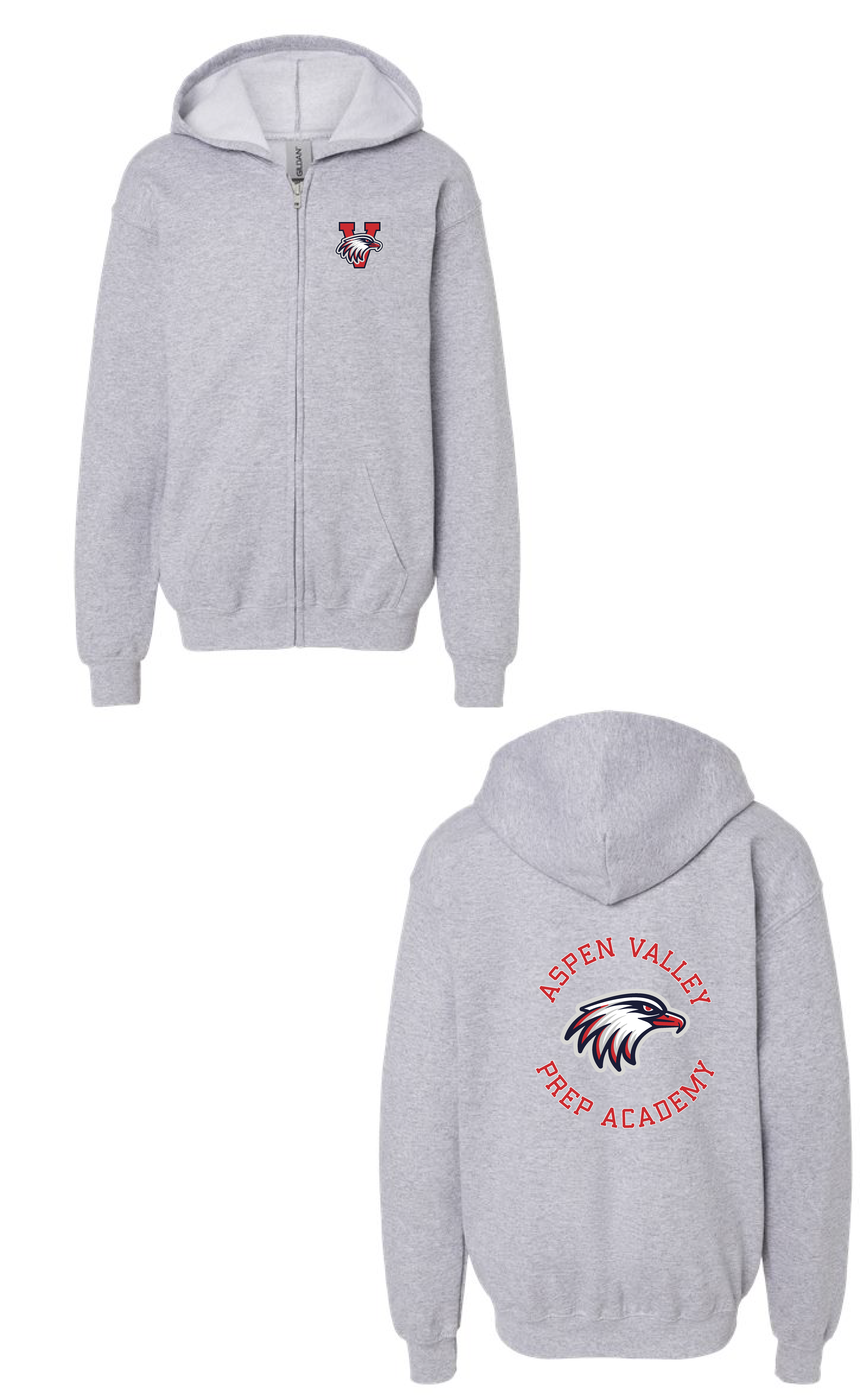 Full Zip Up Youth Hoodie